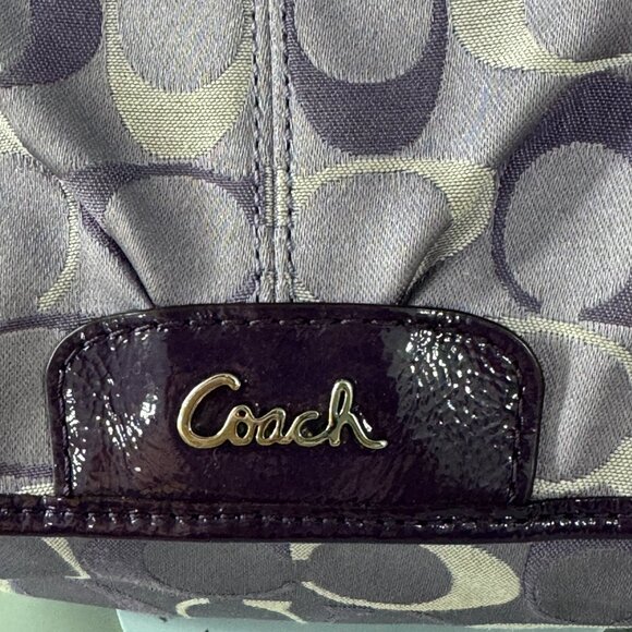 Coach CC Monogram Canvas with Purple Patent Leather Accents Mini Shoulder Bag - Picture 4 of 15